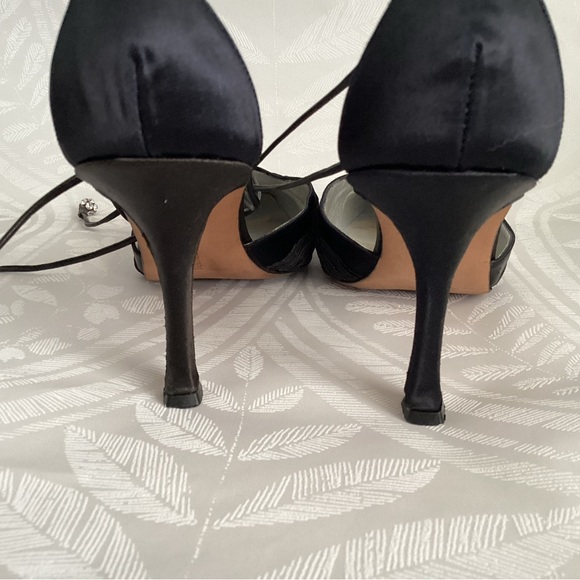 Manolo Blahnik Satin Ankle Strap Heels, Size 39 - Picture 10 of 11